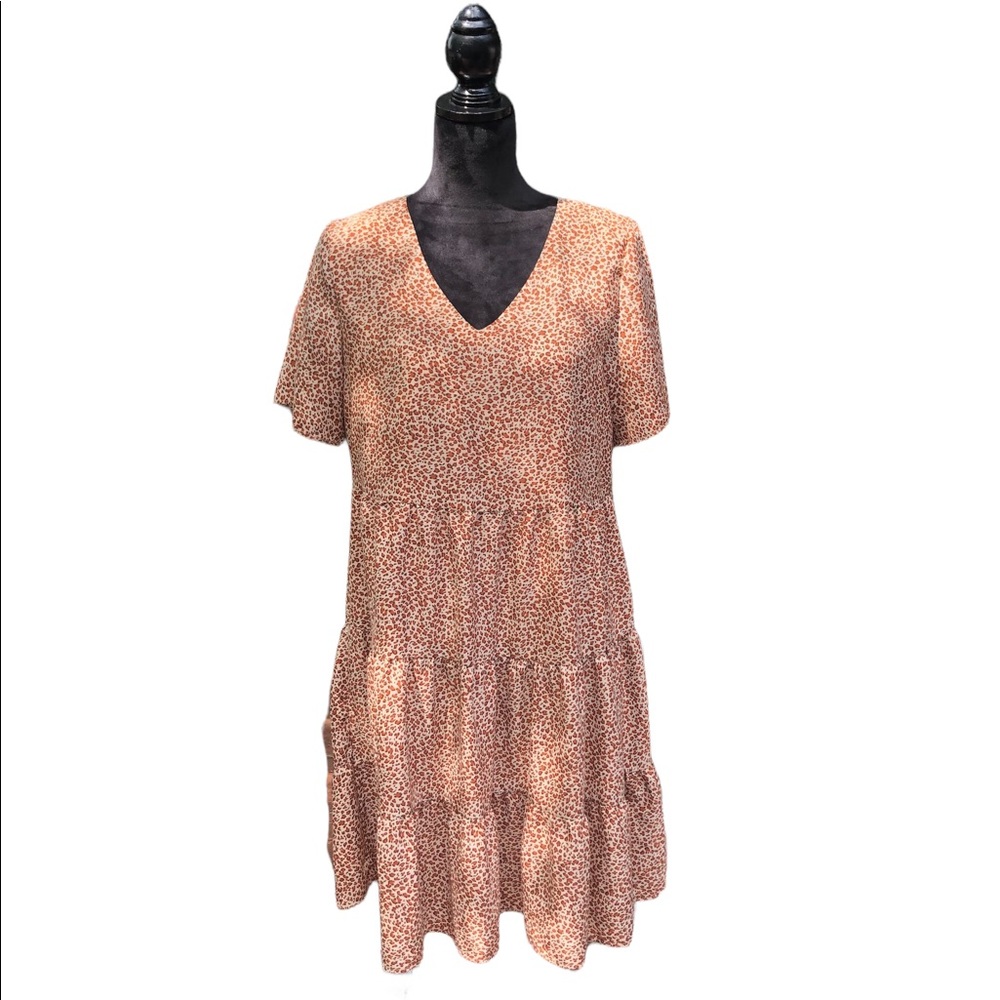 BTFBM Animal Print Tiered Skirt Dress size Medium